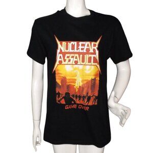 NUCLEAR ASSAULT T-shirt, M, Black, Game Over, 1986 Album Reissue, short sleeves